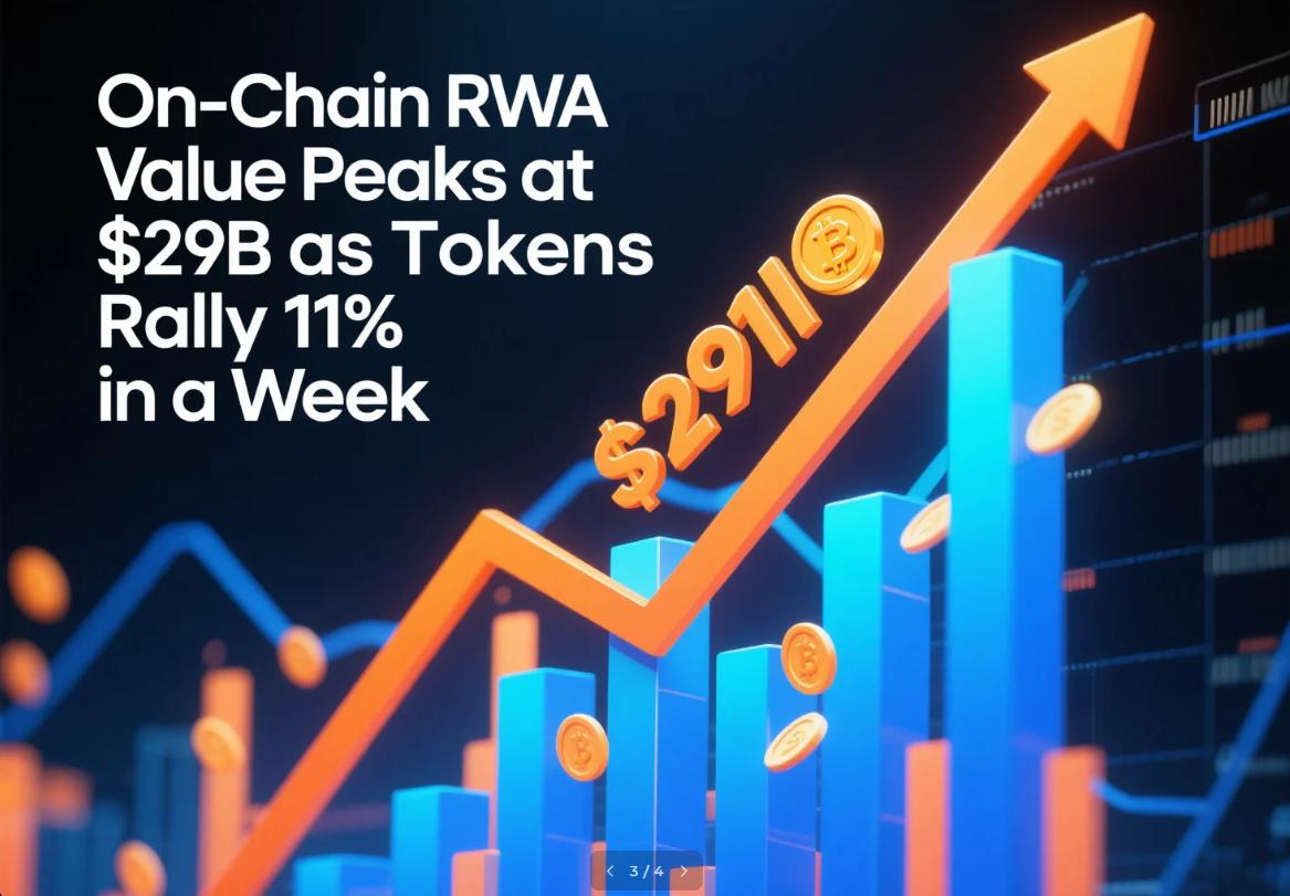 Giá Trị RWA Trên Chuỗi Đạt Đỉnh 29 Tỷ USD Khi Token Tăng 11% Trong Một Tuần